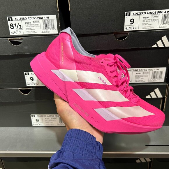 adidas Adizero Adios Pro 4 Shock Pink (Women's) - Picture 1 of 2